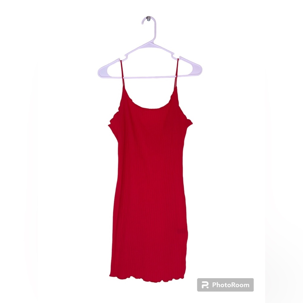 •SHEIN EZwear Lettuce Trim Bodvcon Dress